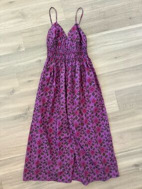 NWT J. crew size 4 smocked waist v-neck dress in iris floral